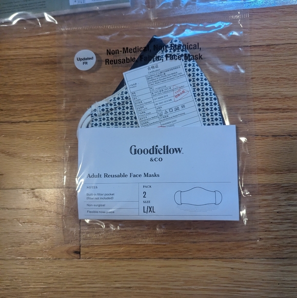 $4 Bundle of 6 Navy Adult Reusable Face Masks Large X-LARGE Goodfellow - Picture 3 of 4